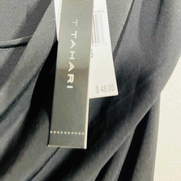 Tahari Cut & Sewn Wrap Top Sleeveless Black Casual - XS - Picture 3 of 5